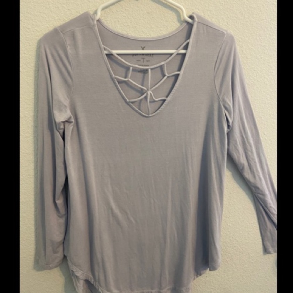 American Eagle Long Sleeve Strappy Top